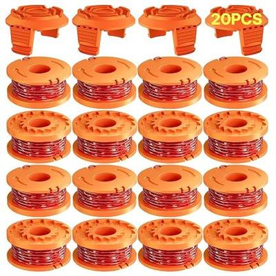 20 Pack (WA0010)Replacement Trimmer Line Spool Compatible with Worx Weed Eater, 0.065 inch Trimmer Line Refills for Worx Trimmer,Weed Wacker String Replacement Parts(16 Trimmer Spools,4 Trimmer Caps) | Durable 0.065" Auto-Feed String Trimmer Refills, Weed Wacker String Replacement Parts, Includes 16