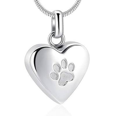 zeqingjw Pet Cremation Jewelry for Ashes Pendant Paw Print Pet Heart Urn Necklace Memorial Keepsake Jewelry for Pet/Dog's/Cat's Ashes