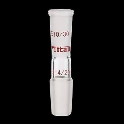 Glass Reducing Connecting Adapter from 10/30 Outer to 14/20 Inner Glass Joint Lab Glassware