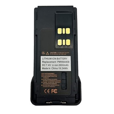 PMNN4409 PMNN4409AR PMNN4448 Walkie Talkie Battery Replacement 2600mAh for APX1000 APX3000 APX4000 XPR3300 XPR3300e XPR3500 XPR3500e XPR 7550 XPR 7550e XPR7580 XPR 7580e DP4400 DP4601 Radio with Clip