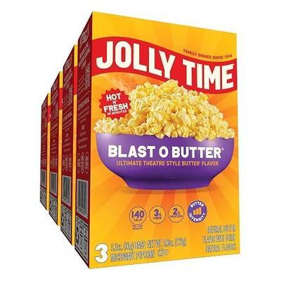 Jolly Time Blast O Butter, Ultimate Movie Theater Butter Microwave Popcorn, 3.2oz Sharing Bag, 3 Bags Per Carton (Blast O Butter, 3.2 Ounce (Pack of 12))