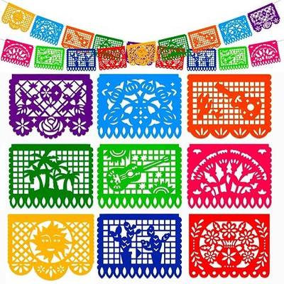 DomeStar Mexican Party Decoration, 18 Feet Plastic Papel Picado Fiesta Banner Cinco de Mayo Garland for Mexican Birthday Fiesta Party Supplies