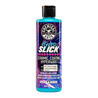 Chemical Guys, HydroSlick Intense Gloss Ceramic Coating HyperWax, 16 oz | Ceramic wax lays down high gloss and a hydrophobic, water-beading layer on paint, glass and trim, easy on and off