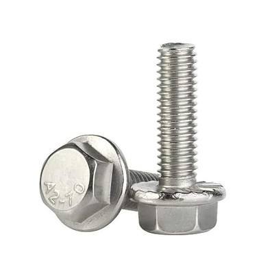 M6 x 12mm Flanged Hex Head Bolts Flange Hexagon Screws, Stainless Steel A2, DIN 6921, 25 PCS