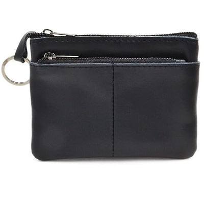 Freezx Women Genuine Leather Coin Pouch Zip Mini Purse Wallet Key Chain 3 Zipper