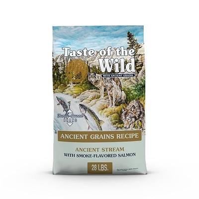 Taste of the Wild Ancient Stream Dry Dog Food, Smoke-Flavored Salmon, 28lb | Puppy, Adult & Senior Dogs | High Protein | Real Salmon & Ancient Grains | Nutrient Dense to Help Support Peak Health