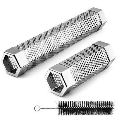 Pellet Smoker Tube, Electric Gas Grill Charcoal Smoke Box Accessories 6&12" | Pellet Grill Accessories, Hot/Cold Smoker, Smoker Box for Gas Grill, with Tube Brush, Premium Quality Stainless Steel