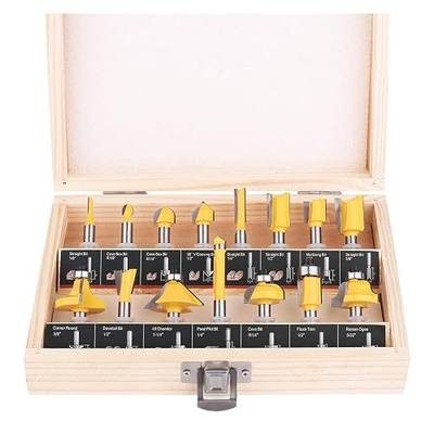 Router Bits Set of 15 Pieces 1/4 Inch Woodwork Tools for Beginners
