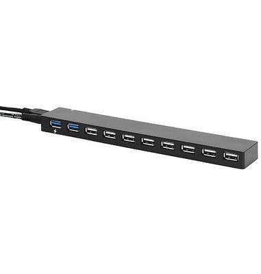 Amazon Basics USB 3.0 10-Port Hub with AC Adapter, 5Gbps Faster Data Transfer for Multiple Devices, Black