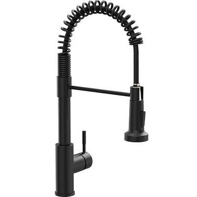 GIMILI Black Kitchen Faucet with Pull Down Sprayer Single Handle Single Hole Rv Kitchen Faucet for Farmhouse Bar Laundry Outdoor Sink