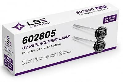 LSE Lighting 602805 UV Replacement Lamps for Viqua Max C D D4, 2-Pack | Trojan Sterilight equivalent UV-C bulbs for compatible water systems; high-performance quartz lamps; designed in USA.