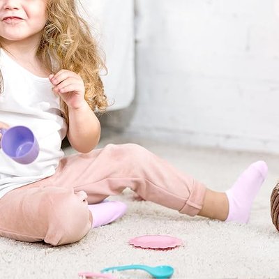 Auranso Girls No Show Socks Toddler Kids Boys Anti Slip Low Cut Socks 10 Pack