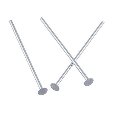 20pcs Adabele Real Sterling Silver Flat Head Pins 25mm/1 inch, 21 Gauge | 0.7mm/21ga, Straight Solid 925 Silver Wire Flat Stop Jewelry Headpins for Craft Jewelry Making Dangles