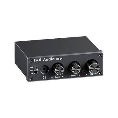 Fosi Audio Q4 DAC Headphone Amp for PC, Desktop Digital to Analog Audio Converter for Home Stereo Amplifier and Powered Speakers, PC-USB/Optical/Coaxial Inputs, 3.5mm Headphone/RCA Outputs