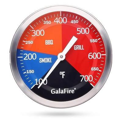 3 3/16 Inch BBQ Temperature Gauge for Smoker Wood Charcoal Pit, Large Face Grill Analog Thermometer