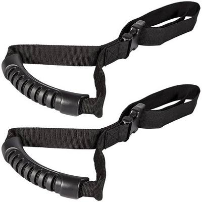 E-cowlboy Auto Cane Grab Bar - Portable Standing Aid Nylon Grip Mobility Assist Device (Black, 2 Pack)