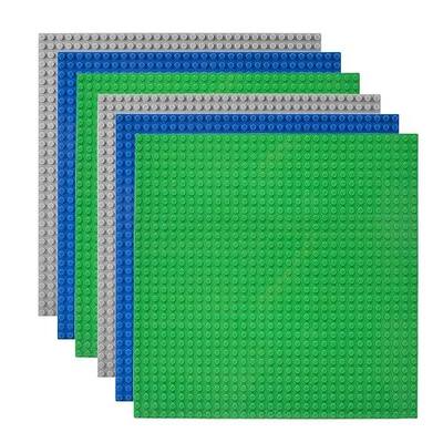 Lekebaby 6 Pack Classic Baseplates 10" x 10", Building Base Plates for Building Bricks, 100% Compatible with Major Brands and Activity Table-Baseplate, Sturdy & Safe, Age 3 and up Kids, Multicolored