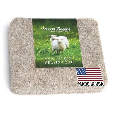 Needle Felting Pad, 100% Wool, 5 x 6 x 1 in, Soft, Made in USA | 100% natural wool felting surface protects needles and workspace. Made in USA.
