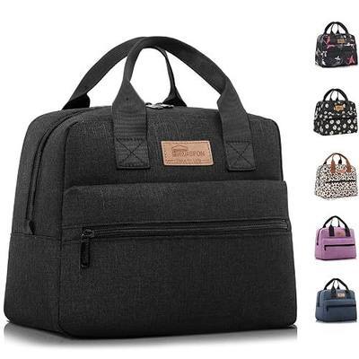 HOMESPON Insulated Lunch Bag for Women Men Lunch Box Cooler Lunch Tote for Work Picnic (Black)