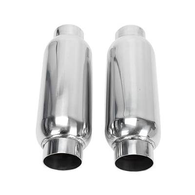 2.5 Inch Inlet 2.5 Inch Outlet Muffler, Pair of Universal Stainless Steel Weld-on Exhaust Muffler/Resonator Deep Sound for Cars, 12" Overall Length