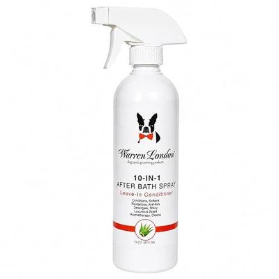 Warren London 10-in-1 After Bath Dog Spray | Leave-in Conditioner & Detangler for Dogs | Aloe Vera, Silk Amino Acids & Green Tea | Fresh Scent | 16oz Grooming Spray | Made in USA