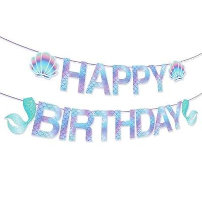 Sparkle Banner,Mermaid Birthday Decorations,Mermaid Party Decorations for Girls,Boys,Kids,Home,Classroom,Baby Shower,1st Birthday