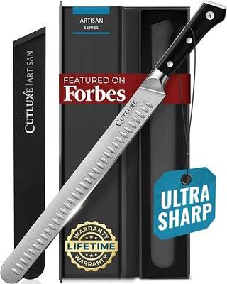 Cutluxe Brisket Knife – 12" Carving & Slicing Knife for Meat & BBQ – Razor Sharp German Steel, Sheath Included, Ergonomic Full Tang Handle, Grilling Gifts For Men, BBQ Accessories - Artisan Series