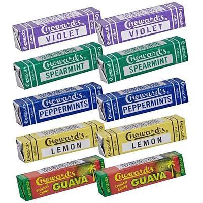 Choward's Mints Candy Variety Pack | Violet, Spearmint, Peppermint, Guava, and Lemon | Bold Aromatic Flavors | Perfect for Lunchboxes, Travel, Sharing, and Gifting | 10 Pack (15 Mints Per Package)