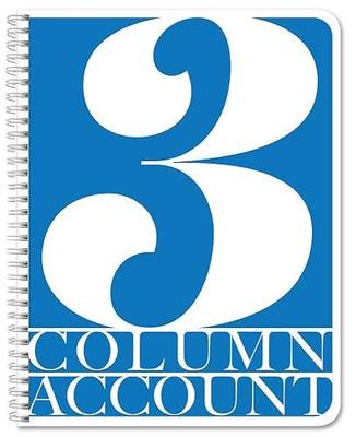 BookFactory 3 Column Ledger Book, Wire-O, 100 Pages | Three Columns Columnar Accountant Format, 8.5" x 11" - Made in USA