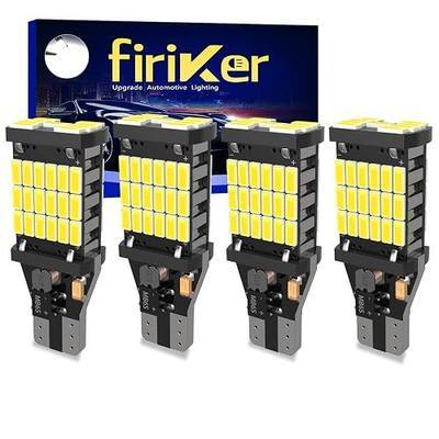 firiKer 4PCS Super Bright 921 T15 912 W16W LED Reverse Lights, Error Free 904 Led 921 Bulbs 45SMD-4014 Chipsets, 912 921 906 LED Car Bulbs For Car Truck Backup Reverse Lights, 1500 Lumens 6500K White