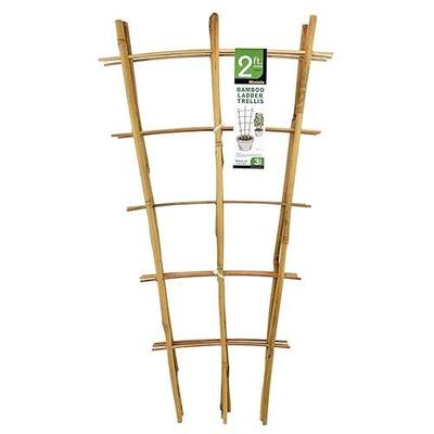 Natural Bamboo Trellis 24 Inches Tall, Mininfa Garden Ladder Trellis, Plant for Climbing Plants, Vegetables, Pots - 3 Pack