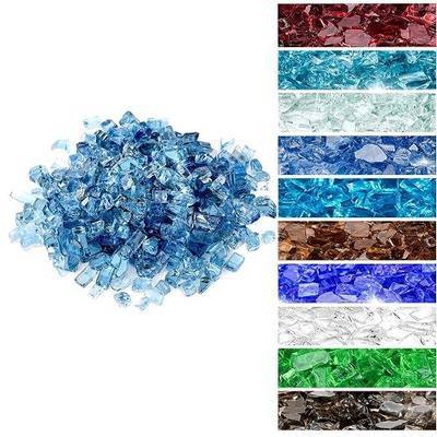 Onlyfire 10 pounds Fire Glass for Propane Gas Fire Pit, 1/4-Inch High Luster Fireplace Glass Rocks for Fire Pit Table, Pacific Blue | High Luster Fireglass Stones for Firebowl, Firepit Table, Landscaping, 1/4 Inch, Pacific Blue