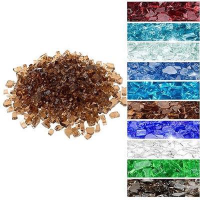 Onlyfire 10 lbs Fire Glass Rocks for Gas Propane Fire Pit and Fireplace | High Luster Fireglass Stones for Firebowl, Firepit Table, Landscaping, 1/2 Inch, Copper