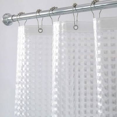 3D Eva Clear Shower Curtain Liner Set for Bathroom with 12 Plastic Hooks, Waterproof 71X71 Inc