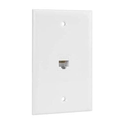 Ethernet Wall Plate, 1 Port Cat 6 RJ45 Keystone Female to Female Wall Plate Compatible with Cat7/6/6e/5/5e Ethernet Devices