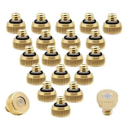 20Packs Misting Nozzles 10/24 UNC Mister 0.3mm(0.012Inch) Brass Misting Nozzles Replacement Low Pressure Atomizing Misting Sprayer Outdoor Cooling Mister System for Patio Outdoor