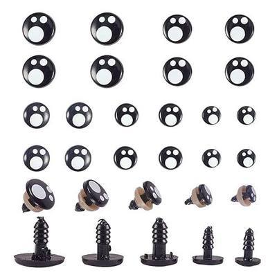PH PandaHall Resin Safety Eyes, 100pcs 5 Size Black Stuffed Crochet Eye Kawaii Eyes with 100pcs Washers for Amigurumi, Plush Animal Making (8/10/ 12/14/ 16mm)