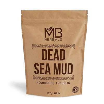 MB Herbals Dead Sea Mud 227 Gram | Half Pound | For Face Packs and Soap Making | Nourishes & Exfoliates the Skin | Dry Clay Powder