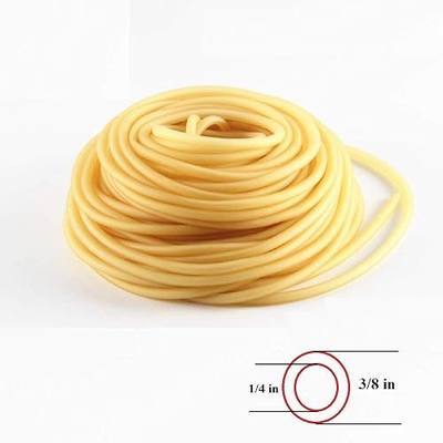 Natural Latex Tubing 33FT 1/4" (6mm) ID 3/8"(9mm) OD Rubber for Slingshot | Quick Rebound Speargun Band Slingshot Catapult Surgical Tube Rubber Hose One Continuous Piece