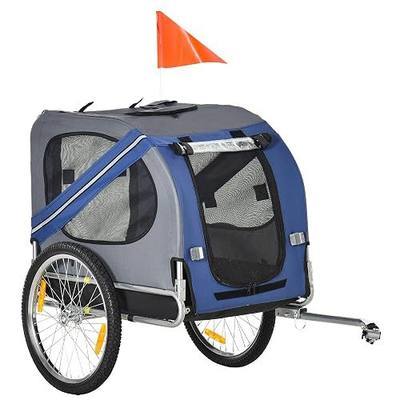 Aosom Dog Bike Trailer Pet Cart Bicycle Wagon Cargo Carrier Attachment for Travel with 3 Entrances Large Wheels for Off-Road & Mesh Screen
