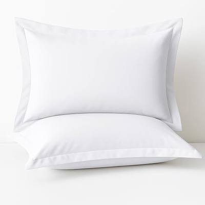 2 Pack Pillow Shams Standard Size 20x26 – 600 Thread Count 100% Organic Cotton White Pillow Covers with 2 Inch Flange, Soft & Smooth Premium Hotel-Quality Pillowcases Set of 2