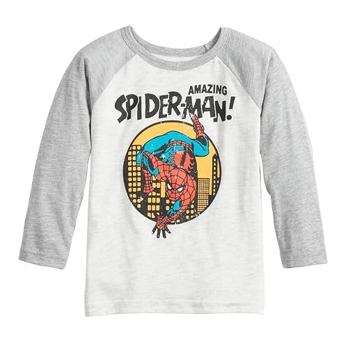 Jumping Beans Toddler Boys 2T-5T Spider-Man Amazing Spiderman Graphic Tee 2T Oatmeal