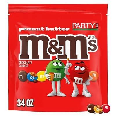 M&M'S Peanut Butter Milk Chocolate Candy, Party Size Bulk Bag, 34 oz | Creamy Peanut Butter and Real Milk Chocolate with a Colorful Candy Shell, Resealable Bag for Parties, Baking and Gifting