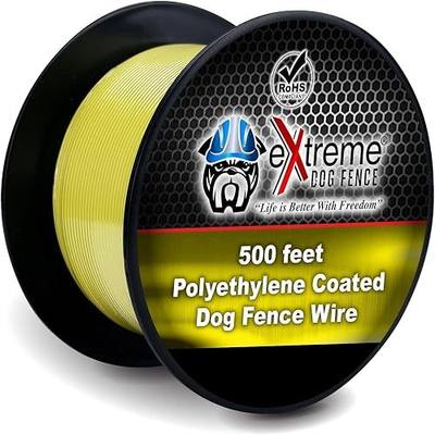 20 Gauge Electric Dog Fence Wire, 500 ft, Underground Boundary Wire | 500-ft continuous spool; polyethylene jacket, UV-resistant, direct-burial; fits Extreme Dog Fence, PetSafe & all in-ground