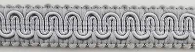 1/2" Scroll Braid Gimp with Backing - 10 Continuous Yards - Gray