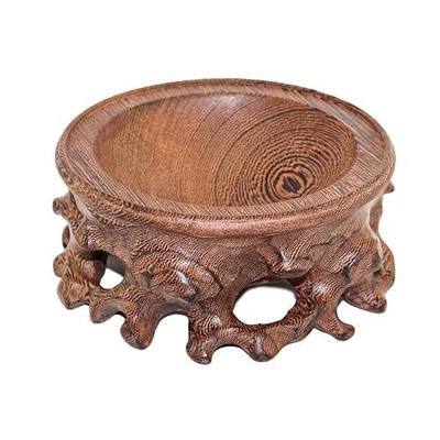 GOLDY&WENDY Oriental Asian Rosewood Crystal Decorative Ball Display Stand Pedestal Stands