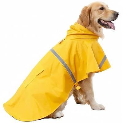Dog Raincoats with Reflective Strip Hoodie,Poncho Jacket for Large Dogs fit Golden Retriever Doodle (A1-Yellow, 20B (30-55 lbs))