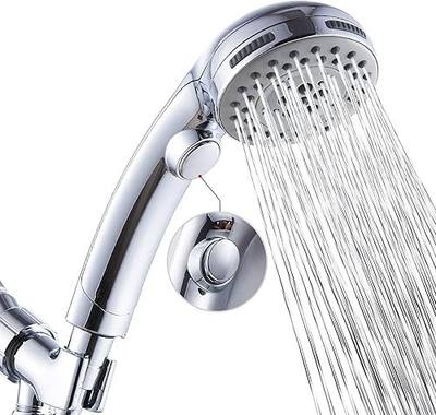 High Pressure Shower Head with Handheld Spray 6 Settings Hand Held Shower Head with On Off Switch and Spa Spray Mode 60 In Hose, Chrome
