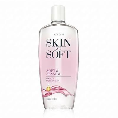 AVON Skin So Soft Soft & Sensual Bath Oil - Moisturizing Body Oil - 25 oz | For Women, Scented Moisturizer for Dry Skin – Deeply Hydrating Body Oil for Bath & Shower – Softens & Smooths Skin