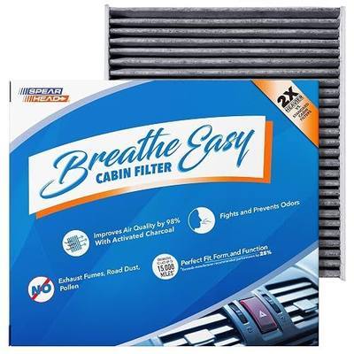 Spearhead Odor Defense Breathe Easy AC & Heater Cabin Filter | Fits Select 2016-2025 Toyota, Lexus, Subaru, 2016-2023 CX-9 Like OEM | Up to 25% Longer Lasting w/Activated Carbon (BE-157)